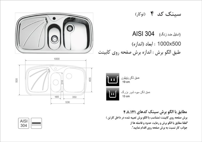 سینک توکار, برند اخوان مد 4