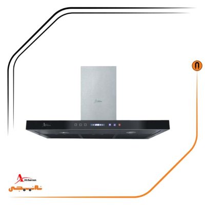 هود شیشه و بدنه مشکی شومینه ای , برند اخوان مدل H49-TS