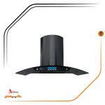 هود شیشه و بدنه مشکی شومینه ای , برند اخوان مدل H52-4S