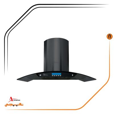 هود شیشه و بدنه مشکی شومینه ای , برند اخوان مدل H52-4S