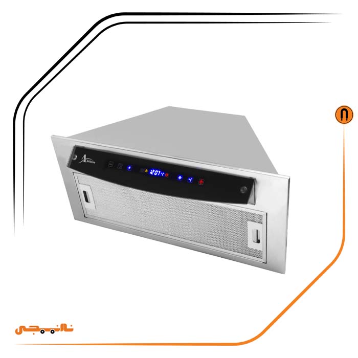 H64-TC هود شیشه مشکی و استیل مخفی , برند اخوان مدل H64-TS