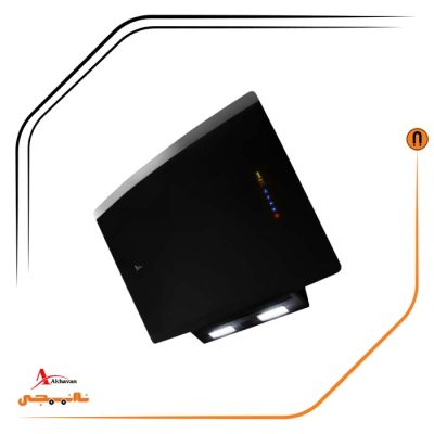 هود شیشه و بدنه مشکی مورب , برند اخوان مدل H72-B-MF