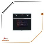 فر توکار شیشه مشکی و استیل گاز و برق , برند اخوان مدل F11