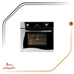 فر توکار شیشه مشکی و استیل گاز و برق , برند اخوان مدل F12