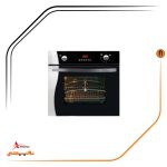 فر توکار شیشه مشکی و استیل گاز و برق , برند اخوان مدل F13