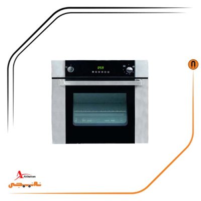 فر توکار شیشه مشکی و استیل گاز و برق , برند اخوان مدل F15