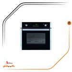 فر توکار شیشه مشکی و استیل گاز و برق , برند اخوان مدل F17