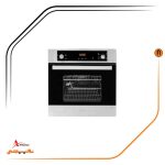 فر توکار شیشه مشکی و استیل گاز و برق , برند اخوان مدل F22