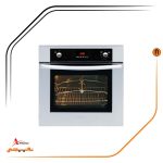 فر توکار شیشه مشکی و استیل گاز و برق , برند اخوان مدل F3