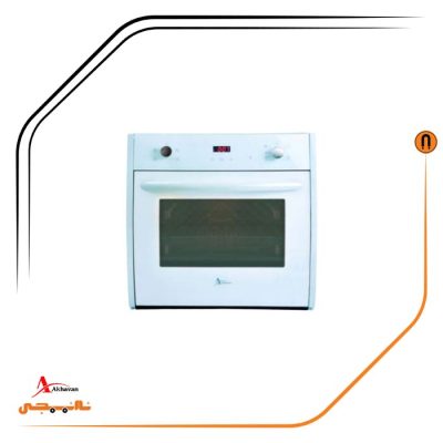فر توکار شیشه سفید و پنل هلالی سفید گاز و برق , برند اخوان مدل F33