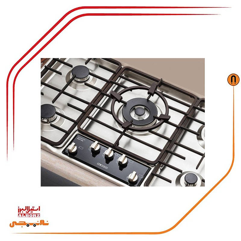 اجاق گاز پنج شعله استیل البرز مدلS5901 - تصویر 2