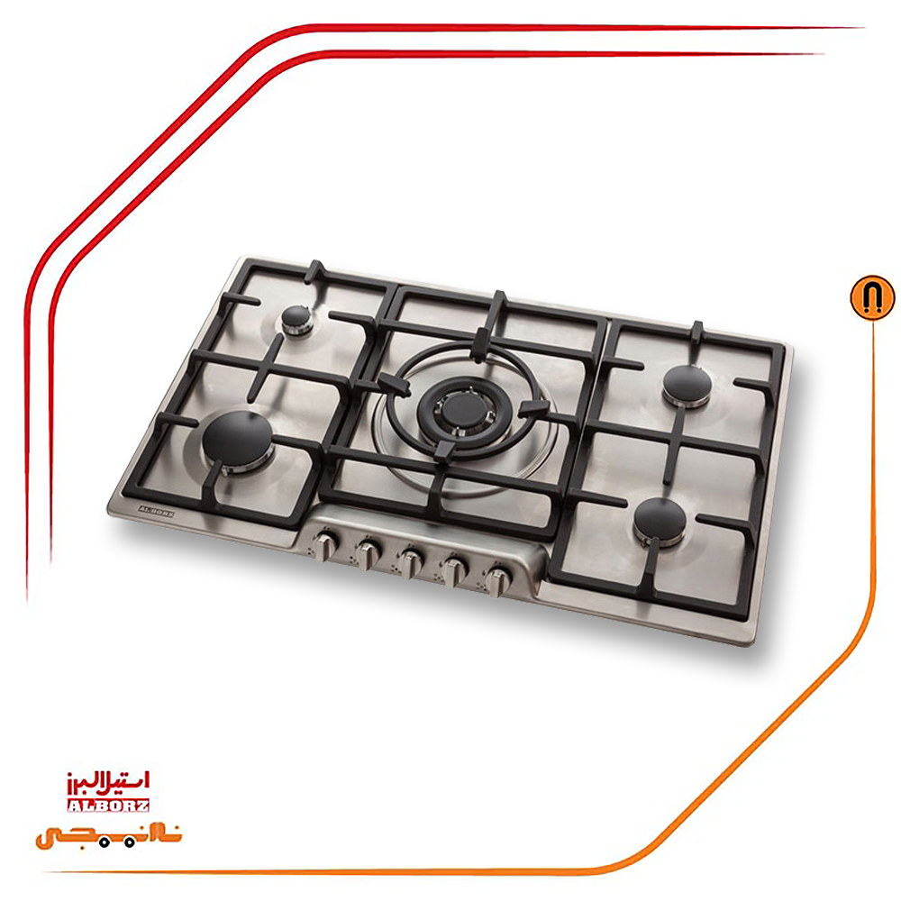 5907 اجاق گاز پنج شعله استیل البرز مدلS5907