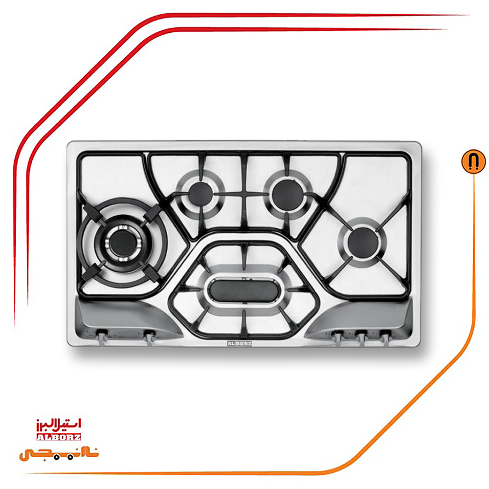 5908 اجاق گاز پنج شعله استیل البرز مدلS5908