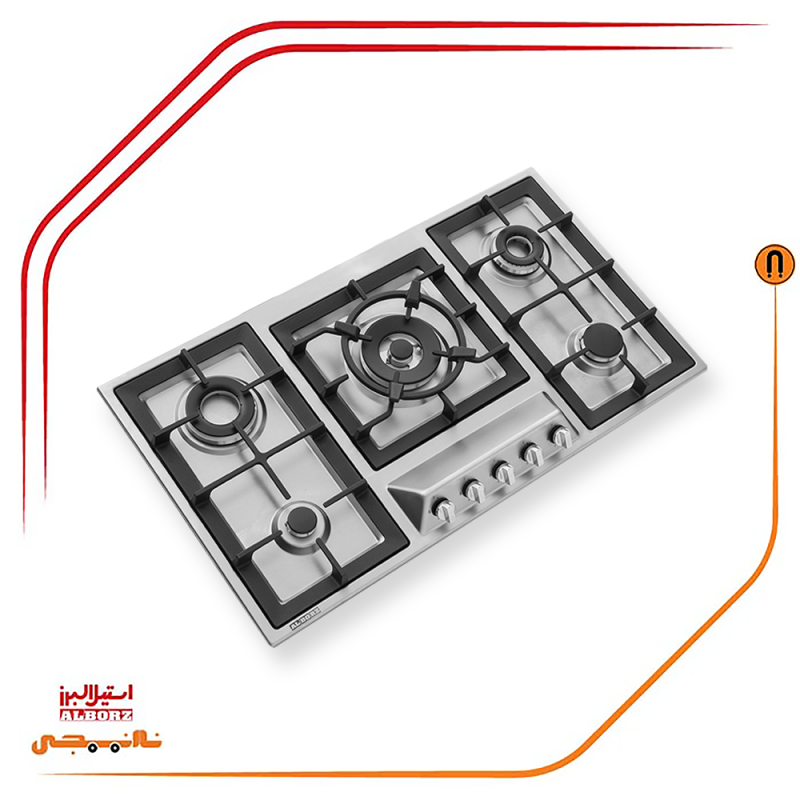 اجاق گاز پنج شعله استیل البرز مدلS5910 - تصویر 4