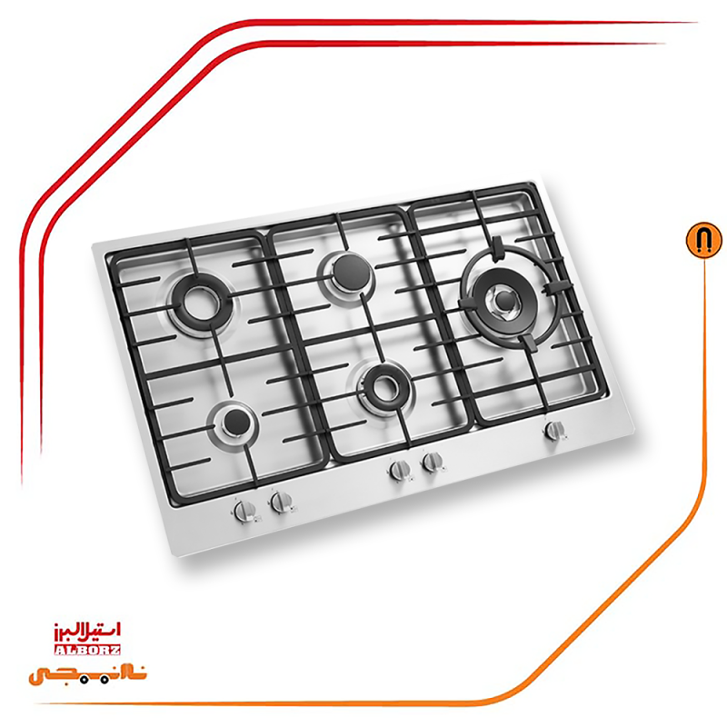 اجاق گاز پنج شعله استیل البرز مدلS5912 - تصویر 3