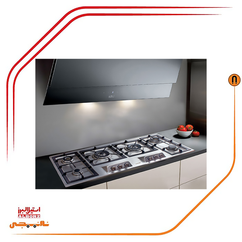 اجاق گاز شش شعله استیل البرز مدلS6121 - تصویر 2