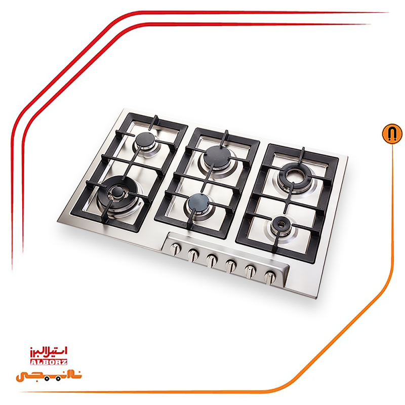 اجاق گاز شش شعله استیل البرز مدلS6902