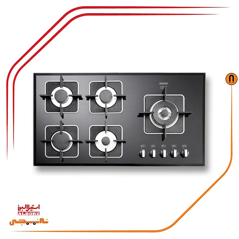 اجاق گاز پنج شعله استیل البرز مدلG5959