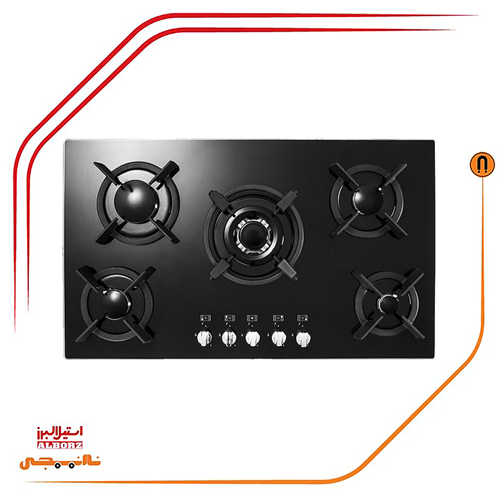 G5954 اجاق گاز پنج شعله استیل البرز مدلG5954
