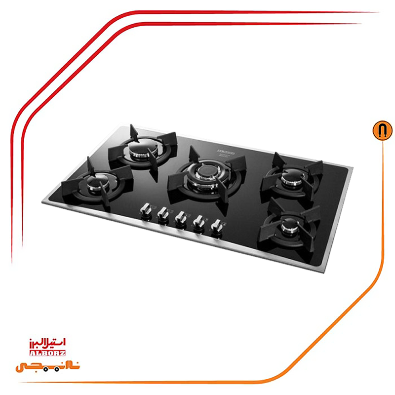 اجاق گاز پنج شعله استیل البرز مدلG5954s