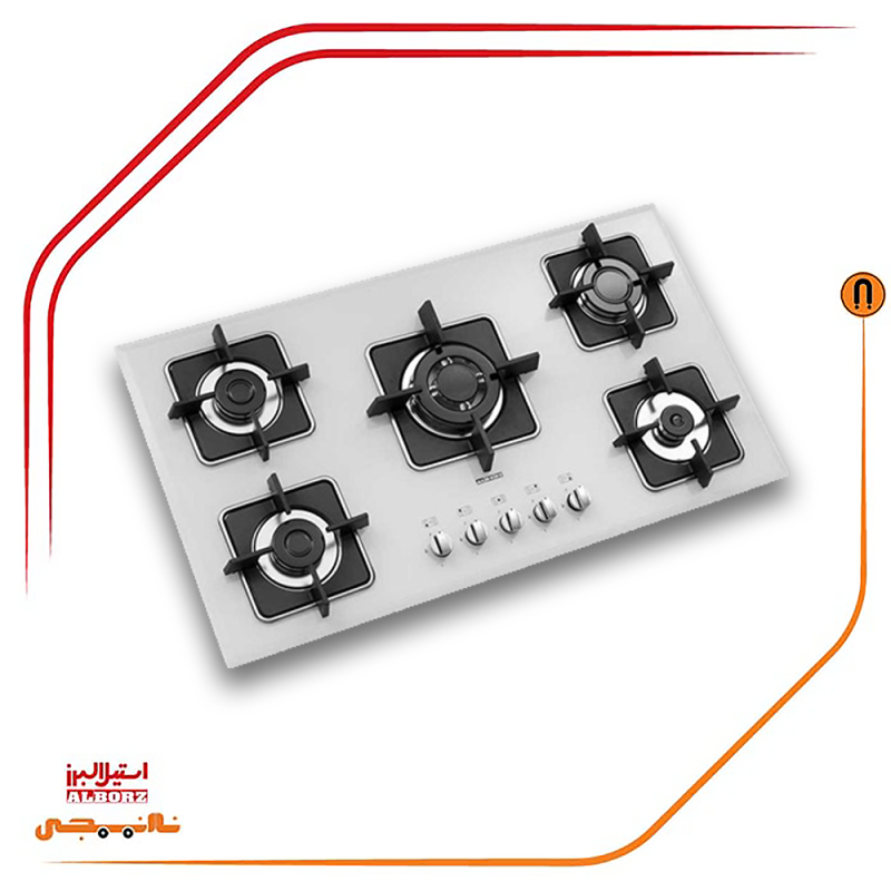 اجاق گاز پنج شعله استیل البرز مدلG5960 W