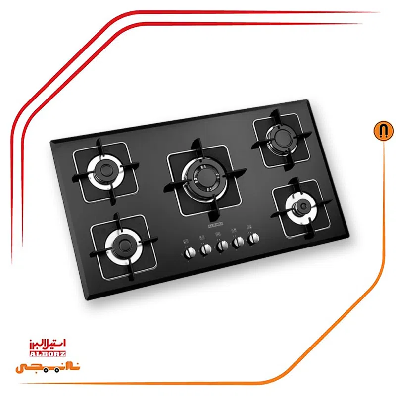 اجاق گاز پنج شعله استیل البرز مدلG5960
