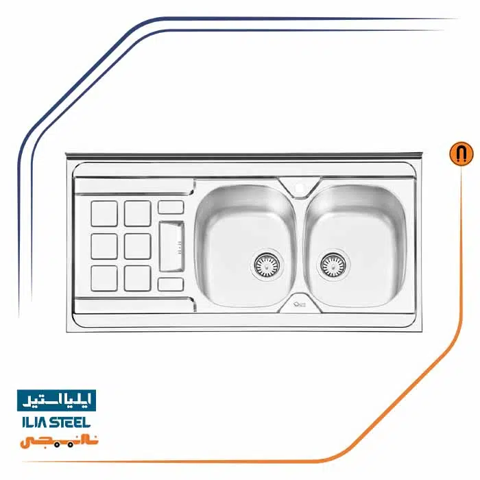 سینک فانتزی تو کار سینک ظرفشویی ایلیا استیل مدل 1021