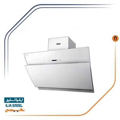 هود ایلیا استیل مدل سارینا خم سفید