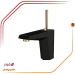شیر روشویی ثابت شودر مدل تیفانی مشکی طلا