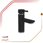 شیر روشویی ثابت شودر مدل یونیک مشکی کروم