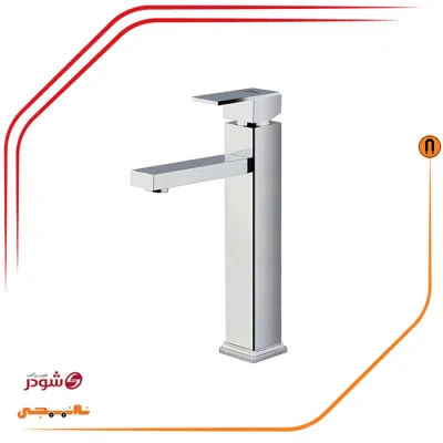 شیر روشویی پایه بلند شودر مدل اروپا کروم