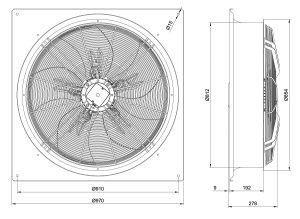 فن آکسیال تاسیساتی دمنده مدل VIB-80R6T3 یوروونت 1 VIB 80