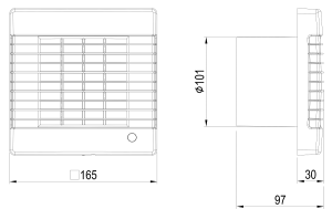 هواکش خانگی با دمپر برقی مدل هایلوکس سری VDI مدل VDI-10S2S 1 VDI 10 001